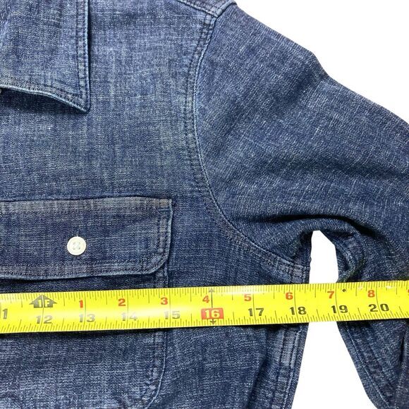 Lands End Denim Dress Womens XS Blue Belted Pockets Comfy Western Core Stretchy - Picture 10 of 16